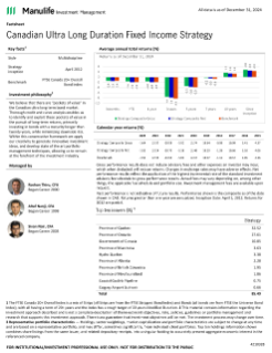 Canadian Ultra Long Duration Fixed Income fact sheet