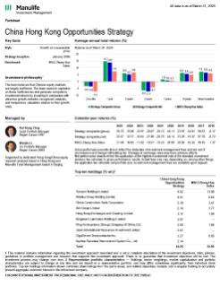 China Hong Kong Opportunities Fact Sheet