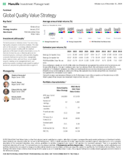 Global Quality Value Fact Sheet