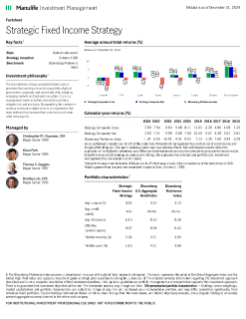 Strategic Fixed Income Fact Sheet