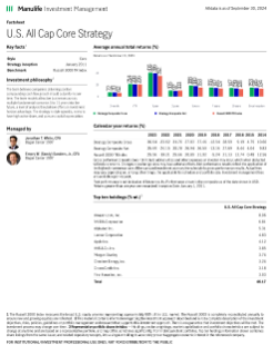 U.S. All-Cap Core Equity Fact Sheet