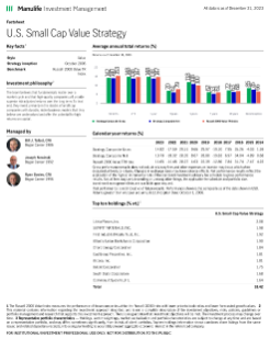 U.S. Small Cap-Value Fact Sheet