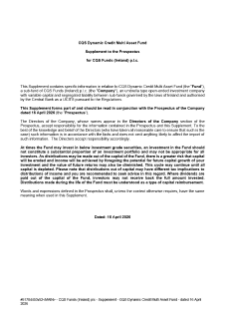 Dynamic Multi-Credit Asset Fund supplement