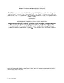 Manulife Investment Management I ICAV Austria supplement