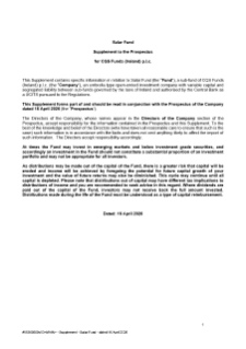 Salar Fund supplement