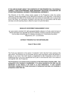 Swiss Prospectus | Manulife Investment Management I ICAV