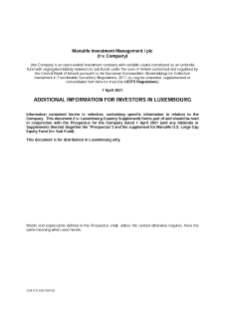 UCITS Manulife Investment Management PLC Luxembourg supplement