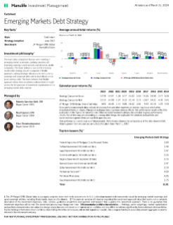 Emerging Market Debt Fact Sheet