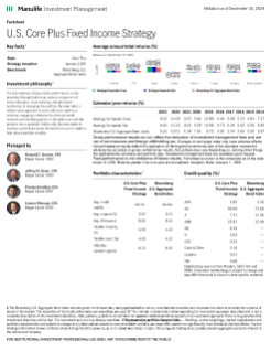 U.S. Core Plus Fixed Income Fact Sheet