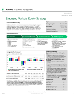 Emerging Market Equity Fact Sheet