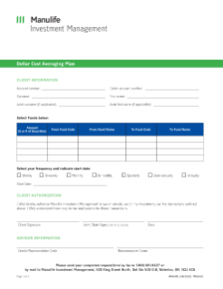 NN1645E - Dollar Cost Averaging Plan Form
