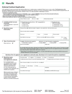 Segregated Fund Nominee Name External Contract Application (Form NN0907)