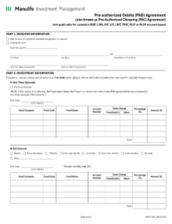 NN1716E - Pre-authorized Chequing Agreement Form