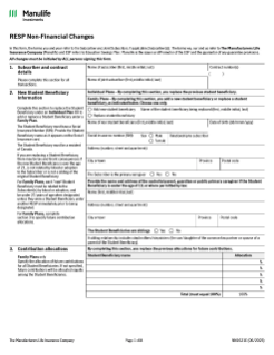 NN1621E - RESP Non-Financial Changes