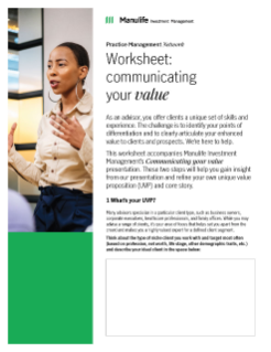 Communicating your value worksheet