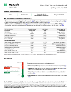 Manulife Climate Action Fund Quarterly update