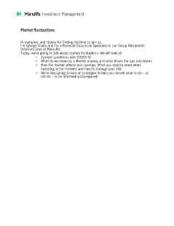 Market Fluctuations - Video Transcript