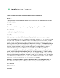 Out of the hospital—three opportunities for fixed-income investors – Podcast transcript
