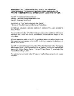 Amendment No 1 dated March 19, 2024