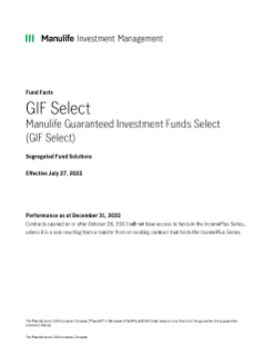 GIF Select EstatePlus Fund Facts