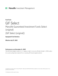 GIF Select (original) Fund facts