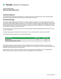 Ideal Canadian Bond Fund