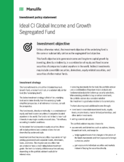 Ideal CI Global Income and Growth Segregated Fund