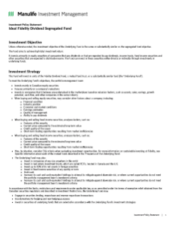 Ideal Fidelity Dividend Segregated Fund