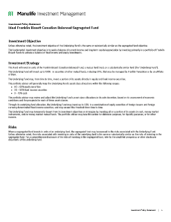 Ideal Franklin Bissett Canadian Balanced Segregated Fund