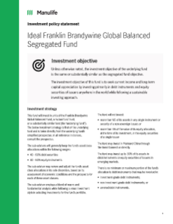 Ideal Franklin Brandywine Global Balanced Segregated Fund