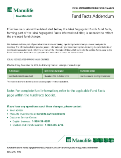 Ideal Segregated Funds Fund Facts Addendum