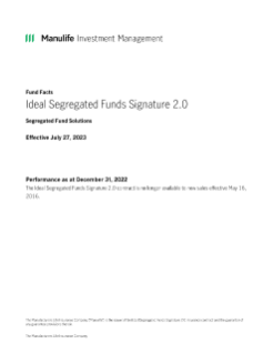 Ideal Segregated Funds Signature 2.0 Fund Facts
