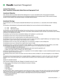 Ideal Templeton Sustainable Global Balanced Segregated Fund
