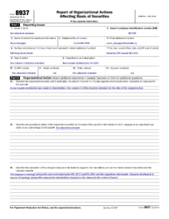 IRS 8937 Form - Return of Capital Distribution (2021)