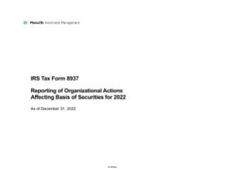 IRS Form 8937 - Return of Capital Distribution Schedules (2022)