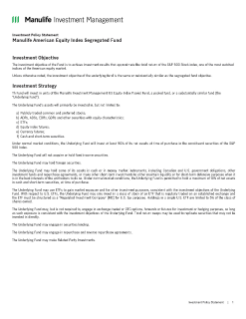 Manulife American Equity Index Segregated Fund