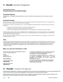 Manulife Balanced Fund (Multi-Manager)