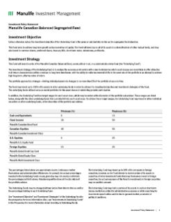 Manulife Canadian Balanced Segregated Fund