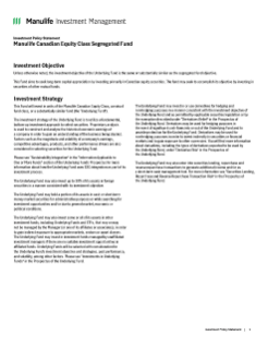 Manulife Canadian Equity Class Segregated Fund