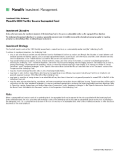 Manulife CIBC Monthly Income Segregated Fund
