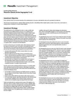 Manulife Climate Action Segregated Fund