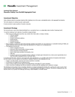 Manulife Fidelity True North® Segregated Fund