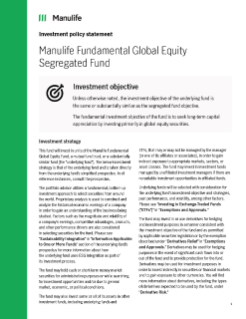 Manulife Fundamental Global Equity Segregated Fund
