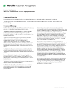 Manulife Fundamental Income Segregated Fund