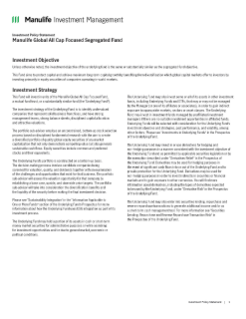 Manulife Global All Cap Focused Segregated Fund