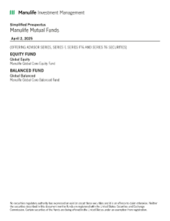 Manulife Global Core Equity Fund and Manulife Global Core Balanced Fund - April 2, 2025