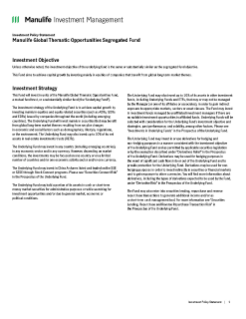 Manulife Global Thematic Opportunities Segregated Fund