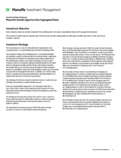 Manulife Growth Opportunities Segregated Fund
