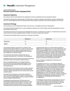 Manulife Growth Portfolio Segregated Fund