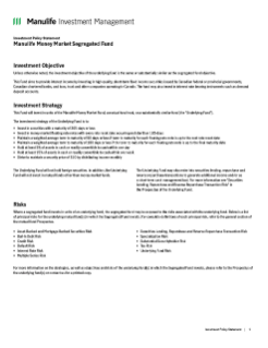 Manulife Money Market Segregated Fund